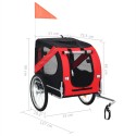 [EU] Pet Bike Trailer 91766 Dog Carrier for Dogs and Pets with Durable Frame Breathable Protective Net Pet Cart, Easy Assembly