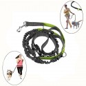Adjustable Dog Waist Belt Elastic Reflective Pet Leash Jogging Metal D-ring Rope Puppy Supplies - Orange