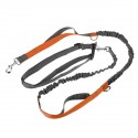 Adjustable Dog Waist Belt Elastic Reflective Pet Leash Jogging Metal D-ring Rope Puppy Supplies - Orange