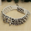 XL Spiked Studded Leather Pet Bulldog Dog Mastiff Heavy Collar - Green