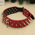 XL Spiked Studded Leather Pet Bulldog Dog Mastiff Heavy Collar - Green