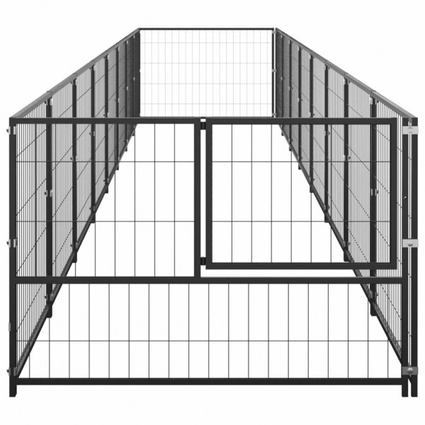  vidaxl 3082098 Outdoor Dog Kennel Black 8 m² House Cage Foldable Puppy Cats Sleep Metal Playpen Exercise Training Be
