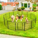 PawGiant Dog Pen 16 Panels 24-Inch High RV Dog Playpen Outdoor/Indoor, Dog Fence Exercise Pet Pen for Dogs with Metal Protect De