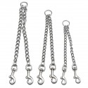  Double Dog Puppy Coupler Twin Lead Chain Leash 2 Way 2 Pet Dogs Walking  - S