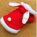 Christmas Pet Clothes Fashion Cute Rabbit Plush Dog Apparel Pet Hoodie Costume Winter  Clothing - L Red
