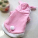 Christmas Pet Clothes Fashion Cute Rabbit Plush Dog Apparel Pet Hoodie Costume Winter  Clothing - L Red