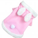 Christmas Pet Clothes Fashion Cute Rabbit Plush Dog Apparel Pet Hoodie Costume Winter  Clothing - L Red
