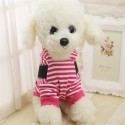 Pet Dog Winter Cotton Clothes Warm Soft Straps Stripe Color Hoodie Coats With Hat In All Size - XL Black