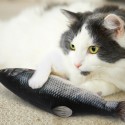 USB Electric Moving Cat Kicker Fish Toy, Realistic Catnip Kicker Toys, Plush Interactive Flopping Fish Cat Toys for Cat Exercise