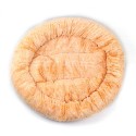 55CM Luxury Shag Warm Fluffy Pet Dog Puppy Round Fur Donut Cushion Mat Pet Bed - orange
