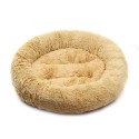 55CM Luxury Shag Warm Fluffy Pet Dog Puppy Round Fur Donut Cushion Mat Pet Bed - orange