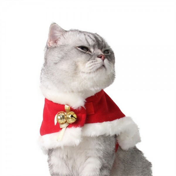 Christmas Pet Coldproof Cloak Costume Clothes For Christmas Parties Christmas Costume Funny Pet Cat Party Cosplay Apparel Clothi