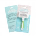 Pet Hair Removal Comb Stainless Steel Pet Automatic Hair Removal Comb Pet Self-cleaning Comb - Green