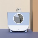 Cat Litter Box Drawer Design Bedpen Fully Enclosed Deodorant Pet Toilet for Cats Supplies - Blue