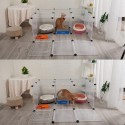 DIY Large Cat Villa Home Pet Bed Pet Cage White Wire Fence Dog Kennel Anti-skip Cat Fence Plastic Home Wooden Hammer - 32 pcs