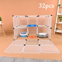 DIY Large Cat Villa Home Pet Bed Pet Cage White Wire Fence Dog Kennel Anti-skip Cat Fence Plastic Home Wooden Hammer - 32 pcs