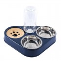 500ML 3 in 1 Dog Feeder Bowl With Dog Water Bottle Cat Automatic Drinking Bowl Cat Food Bowl Pet Stainless Steel Double 3 Bowls 