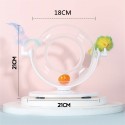 Cat Roller Coaster Toy Interactive Round Shape Toy 360° Rotation Toy with Ringing Bell Non-slip Design for Cats - White