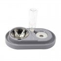 Pet Bowl Automatic Feeder Double Bowl Pet Water Dispenser Multifunctional Pet Feeder with Water Bottle -  Pink