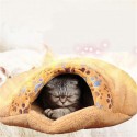 Lovely Warm Cat House Soft Sleeping Bag Cute Cat Bed Cave - L Pink