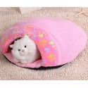 Lovely Warm Cat House Soft Sleeping Bag Cute Cat Bed Cave - L Pink