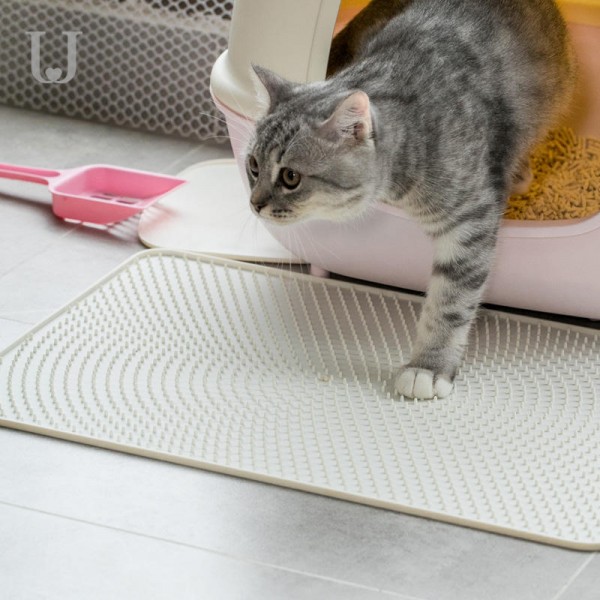 Cat Litter Pad Silicone Material Waterproof White Pet Mat From  - Gray