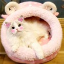 Cute Animal Design Comfortable Indoor House Bed Pet Dog Cat Nests Pad Soft Fleece Bed - Type B