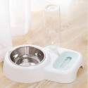 2 In 1 Automatic Pet Bowl 500ml Adjustable Drinking Fountain Dog Cat Food Feeder -  Pink