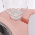 2 In 1 Automatic Pet Bowl 500ml Adjustable Drinking Fountain Dog Cat Food Feeder -  Pink