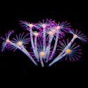 Silicone Glowing Artificial Fish Tank  Coral Plants Ornament Underwater Pets Decor - Pink