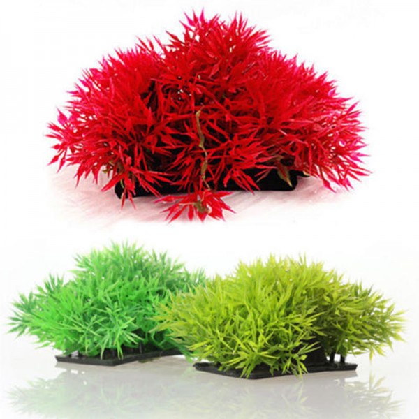 Artificial Grass  Decor Water Weeds Ornament Plant Fish Tank Decorations &amp; Ornaments - Yellow