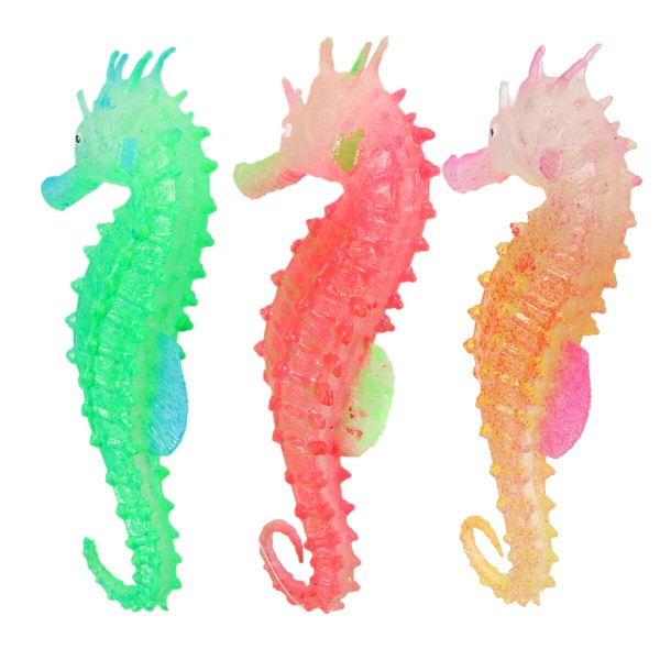 Artificial  Sea Horse Hippocampus Ornament Tank Fish Jellyfish Decor New - Orange