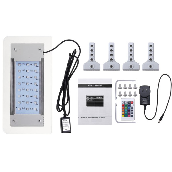 HL-380B With Controller 5050 RGB 260*130*15.5mm 5050 24 smd 5W Apply to 26-42cm tank Fish lamp Clip lamp  light With Mou
