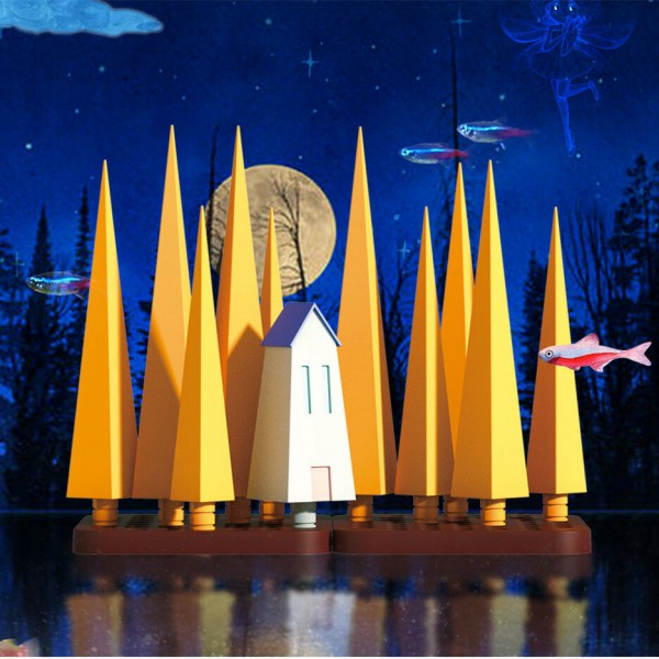 R100 DIY Landscaping Set Grass Flower Accessory Fish  Pot Forest Tank - Not include 