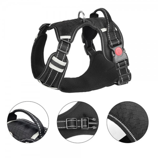Daily Walking Outdoor Activities S/M/L/XL Pet Dog Harness Front Clip Reflective Explosion-proof Rushing  Padded Soft Vest 