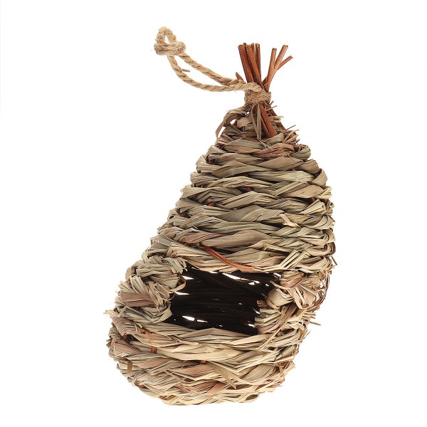 Mini Hanging Humming Bird House Hand Woven Straw Rope Pet Hamster