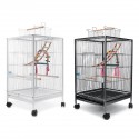 Bird Cage 45.6x45.6x86cm for Cockatiels African Grey Quaker Sun Parakeets Green Cheek Conures Pigeons Parrot - Black