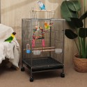Bird Cage 45.6x45.6x86cm for Cockatiels African Grey Quaker Sun Parakeets Green Cheek Conures Pigeons Parrot - Black