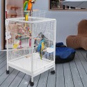 Bird Cage 45.6x45.6x86cm for Cockatiels African Grey Quaker Sun Parakeets Green Cheek Conures Pigeons Parrot - Black