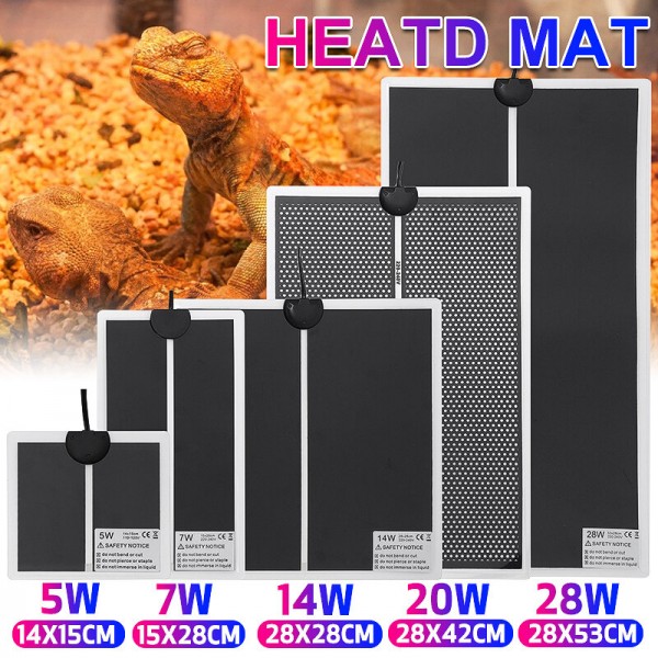 Pet Reptile Heater Under Tank Heating Pad Warming Heat Mat Pets Pad - UK Plug 5W