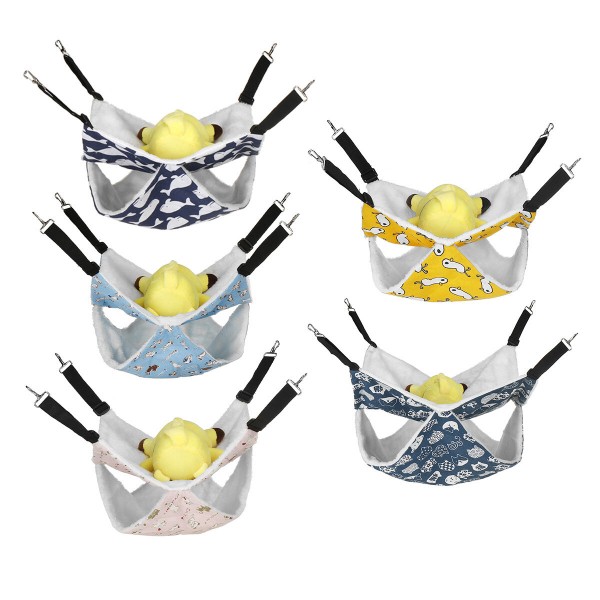 Pet Hammock Double-layer Plush Fleece Soft Winter Warm Hanging Sleeping Bed Small Pets Hamster Squirrel Chinchilla Guinea Pig Rat