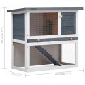   170831 Outdoor Rabbit Hutch 1 Door 90 x 45 x 80 cm Grey Wood Pet Supplies Rabbit House Pet Home Puppy Bedpen 