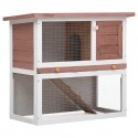   170831 Outdoor Rabbit Hutch 1 Door 90 x 45 x 80 cm Grey Wood Pet Supplies Rabbit House Pet Home Puppy Bedpen 