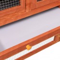   170868 Outdoor Rabbit Hutch 140x63x120 cm Solid Firwood Pet Supplies Dog House Pet Home Cat Bedpen Fence Play