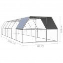   3089328 Outdoor Chicken Cage 3x12x2 m Galvanised Steel Pet Supplies Dog House Pet Home Cat Bedpen Fence Playp