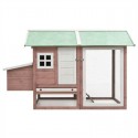   170862 Chicken Cage Mocha 170x81x110 cm Solid Pine &amp; Fir Wood Pet Supplies Rabbit House Pet Home Puppy Be