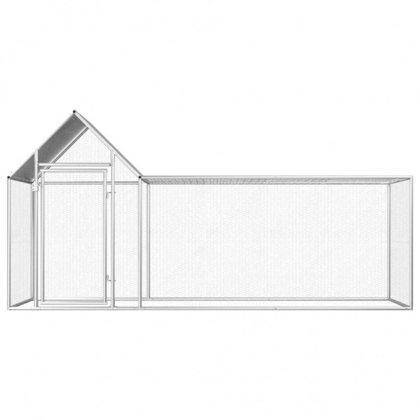 vidaxl 144554 Outdoor Chicken Coop 3x1x1.5 m Galvanised Steel House Cage Foldable Puppy Cats Sleep Metal Playpen Exe