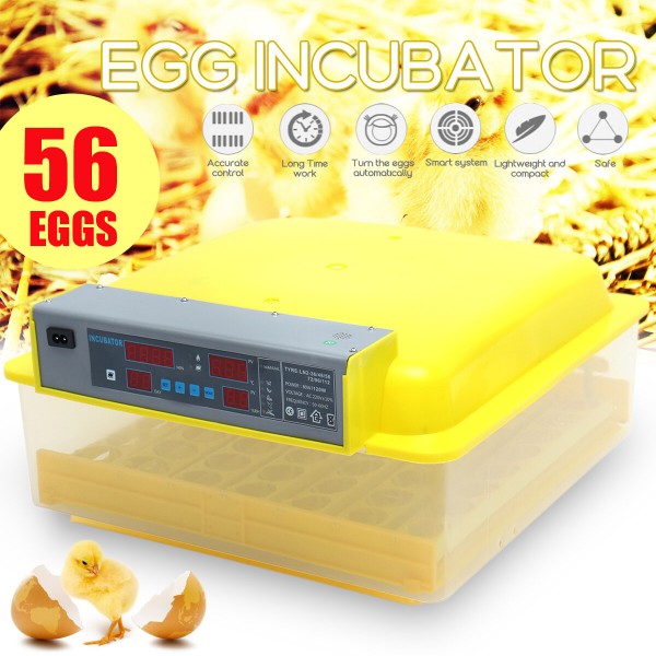 56 Automatic Egg Incubator Digital Hatching Poultry Chicken Temperature Control US/EU/UK Plug - EU