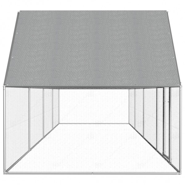  vidaxl 144558 Outdoor Chicken Coop 8x2x2 m Galvanised Steel House Cage Foldable Puppy Cats Sleep Metal Playpen Exerc