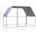  150778  Chicken Cage 3x2x2 m Galvanised Steel Pet Supplies Rabbit House Pet Home Puppy Bedpen Fence Playpen
